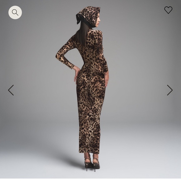 SOLD 🐆 NWT Dolce&Gabbana X SKIMS Milky Sheer Mock Neck Long Dress Size M 🐆 - Picture 4 of 9